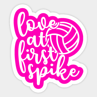 Love At First Spike Volleyball Sticker